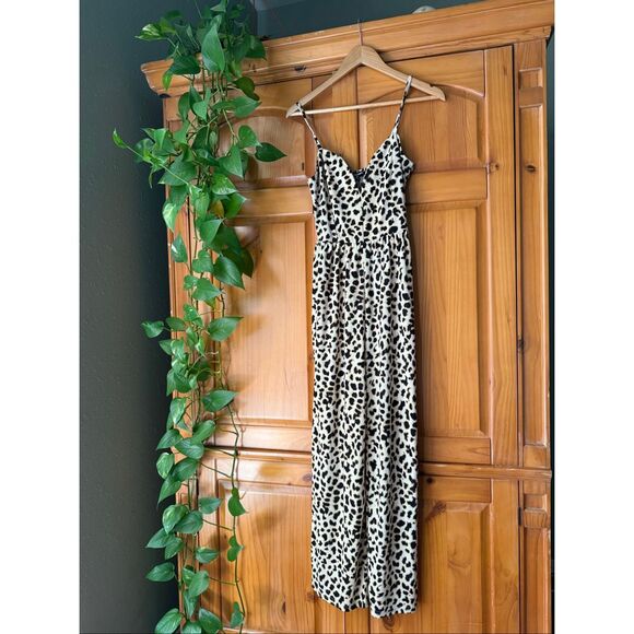 Express Leopard Print Wide-Leg Jumpsuit XS - Picture 4 of 13